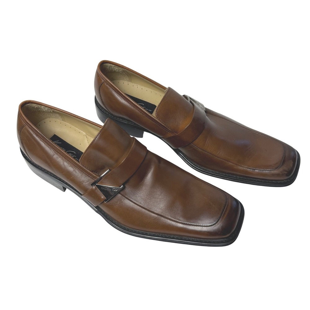 Kenneth Cole New York Brown Leather Slip-On Loafers - Picture 2 of 10